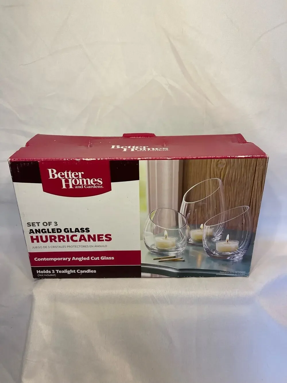 Better Home and Garden candle display-brand new-clear glass